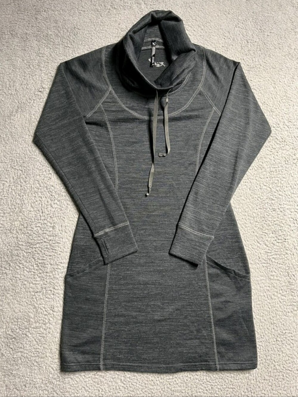 Kuhl Women’s Lea Dress Cowl Neck Long Sleeve Pocket Dark Gray Size Medium